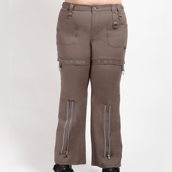 TRIPP NYC CURVE SUPER ZIPPER EYELET PANT OLIVE Plus size 14 new with tags - Picture 2 of 10